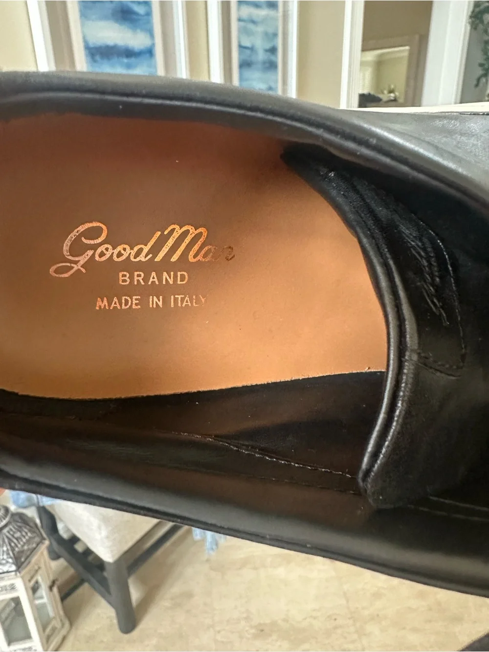 Men's Black Leather Low-Top Sneakers with White Sole